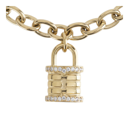 Dettaglio ciondolo lucchetto dorato bracciale 2Jewels 232282