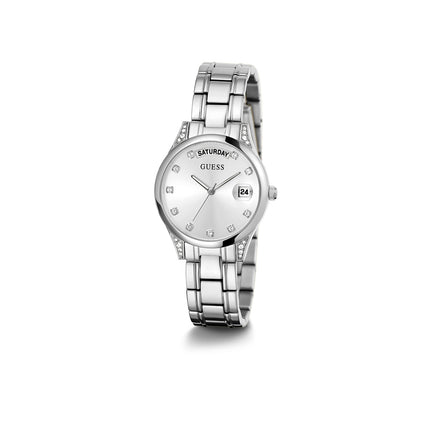 Orologio Donna Guess Mini Aura GW0385L1 Acciaio Silver Cristalli 31mm