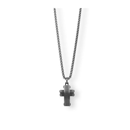 Dettaglio catena e finitura IP nera collana uomo 2Jewels 251734