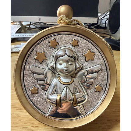 Ardè Angelo Preghiera Laminato Argento Oro Decorazione Nuovo da Esposizione