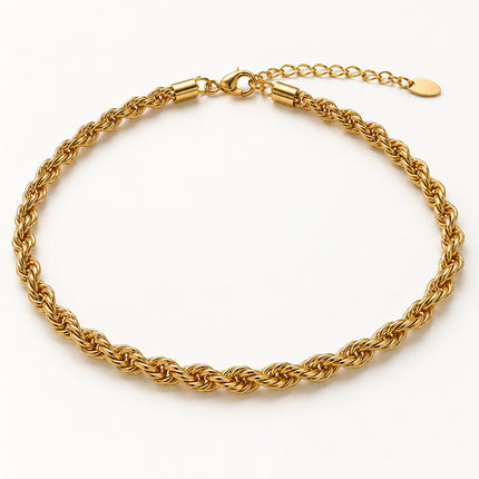 Collana Funetta Maglia a Fune 4 mm 40+5 cm Regolabile Gold Silver XX10007