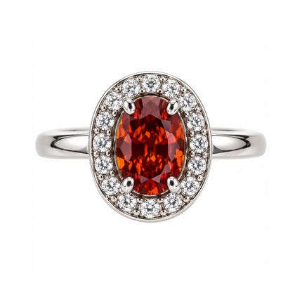 Dettaglio cristallo rosso sfaccettato e corona di cristalli bianchi anello Liu Jo