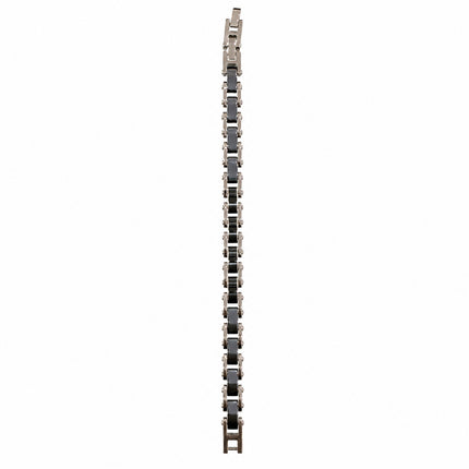 Bracciale Uomo a maglie rettangolari  Lunghezza 21 cm Varianti con dettagli blu o neri