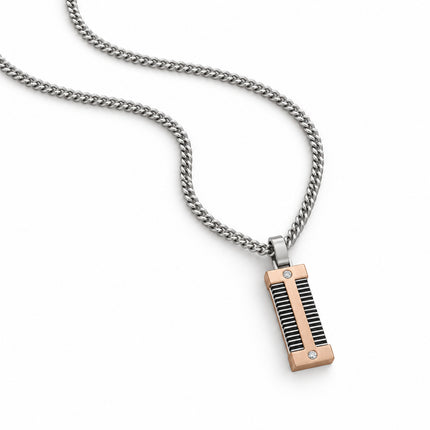  Collana uomo 2Jewels 251705 piastrina geometrica in prospettiva