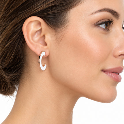 Orecchini donna 2Jewels 261319 indossati forma semicerchio aperto