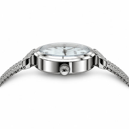 Profilo laterale orologio donna Guess Array GW0471L1 su sfondo bianco