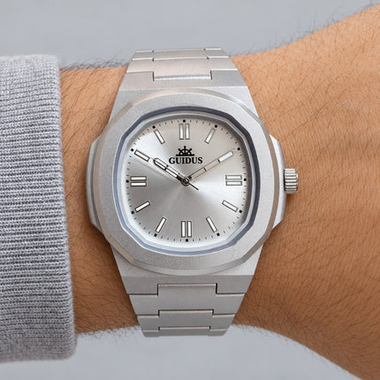 Orologio Guidus 90544 Cassa 42mm Poliuretano Silver 5 ATM Ultraleggero