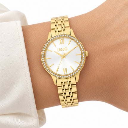 Orologio donna Liu Jo TLJ1997 Princely Gold indossato al polso