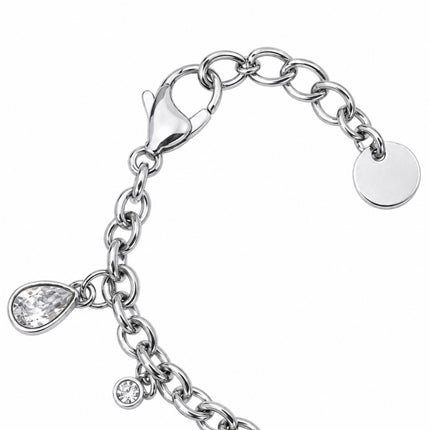 Bracciale Donna 2JEWELS 232348 Acciaio Silver Catena Rolo Cristalli Goccia