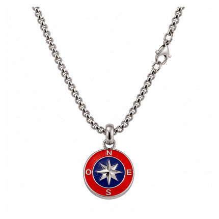 Collana uomo in acciaio con dettaglio catena e chiusura a moschettone