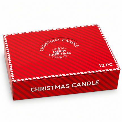 Set 12 Candele Natalizie Decorative Babbo Natale Albero Casetta Pupazzo Neve