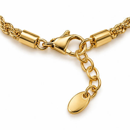 Collana Funetta Maglia a Fune 4 mm 40+5 cm Regolabile Gold Silver XX10007