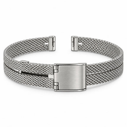 Chiusura bracciale doppia maglia milanese Guess GW0471L1 su sfondo bianco