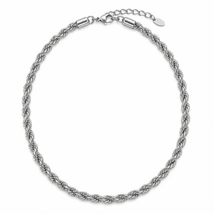 Collana Funetta Maglia a Fune 4 mm 40+5 cm Regolabile Gold Silver XX10007