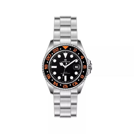 Orologio Uomo LORENZ Sub 21066LL Acciaio Quarzo Nero Arancione 200M