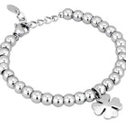 Bracciale Donna 2Jewels 231356 Acciaio Sfere Quadrifoglio Portafortuna