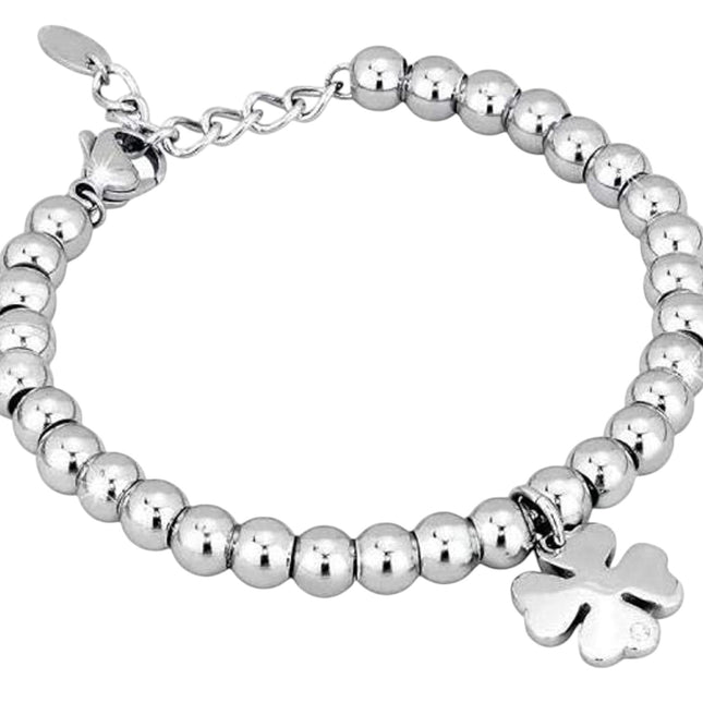 Bracciale Donna 2JEWELS Acciaio Sfere Quadrifoglio Portafortuna 231356
