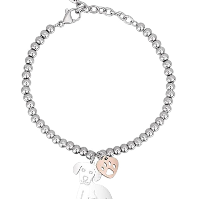 Bracciale Donna 2Jewels Acciaio Sfere Ciondolo Cane Zampa 231970