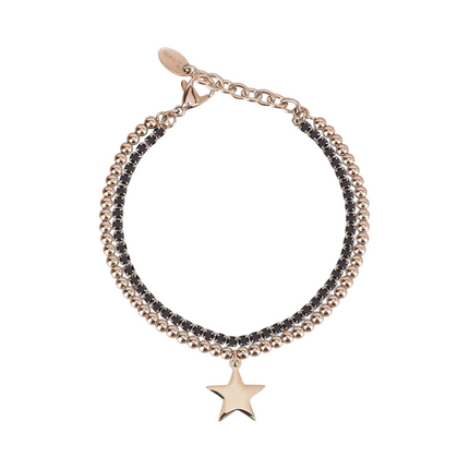 Bracciale Donna 2JEWELS Acciaio Dorato Doppio Filo Stella 232115