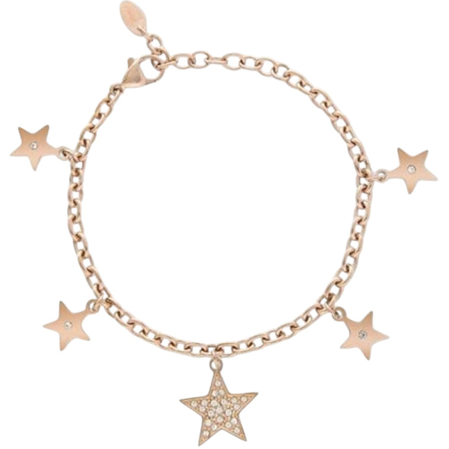 Bracciale Donna 2Jewels Acciaio Rosato Stelle Cristalli Regolabile 232233