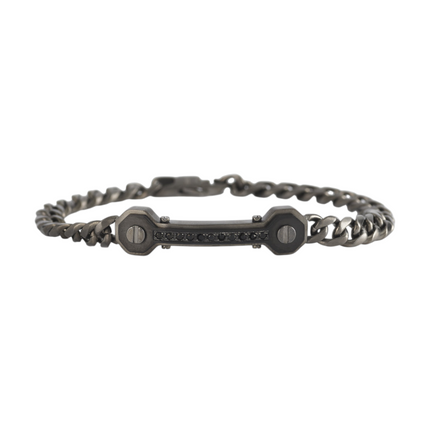 Bracciale Uomo 2Jewels Acciaio Inox Zirconi Neri Design Moderno Anallergico 232290