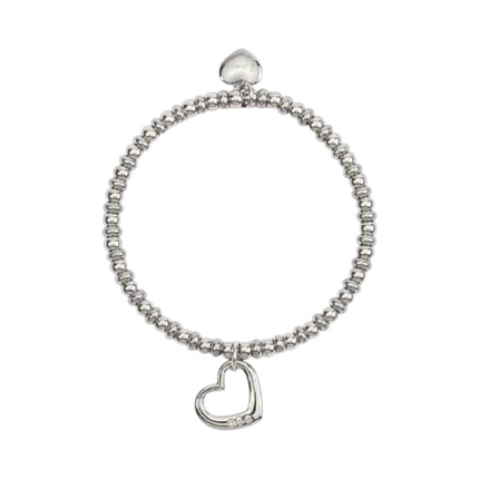 Bracciale Donna 2Jewels Acciaio Elastico Sfere Cuore Cristalli 232297