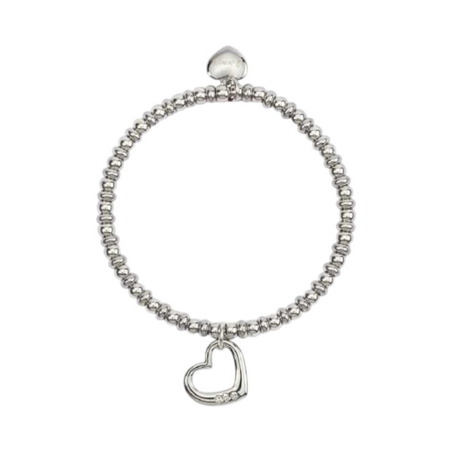 Bracciale Donna 2Jewels Acciaio Elastico Sfere Cuore Cristalli 232297