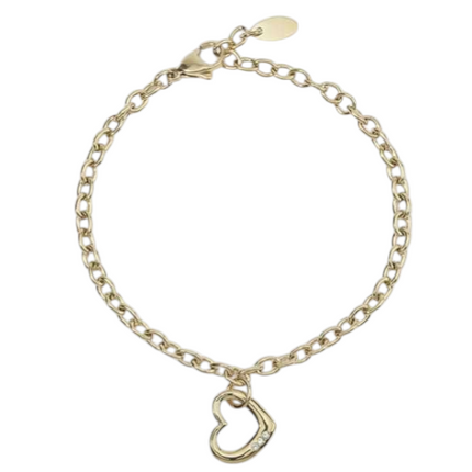 Bracciale Donna 2JEWELS Acciaio Dorato Catena Pendente Cuore 232298
