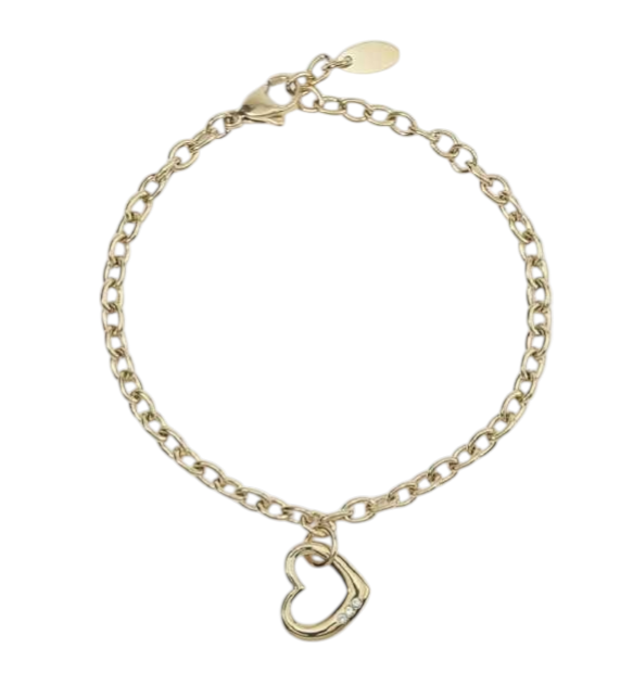 Bracciale Donna 2JEWELS Acciaio Dorato Catena Pendente Cuore 232298