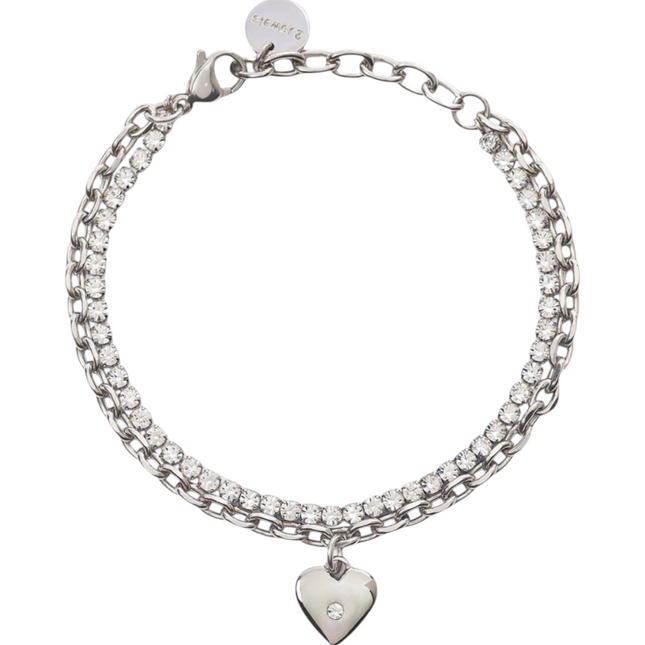 Bracciale Tennis Donna Acciaio 316L 2Jewels Doppio Filo con Cristalli 232316