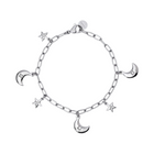 Bracciale Donna 2Jewels 232346 Acciaio Ciondoli Mezzaluna Cristalli 19cm
