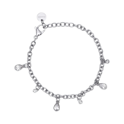 Bracciale Donna 2JEWELS 232348 Acciaio Silver Catena Rolo Cristalli Goccia