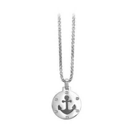 Collana Uomo 2JEWELS Acciaio Ciondolo Ancora Girocollo Design Moderno