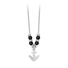 Collana Uomo 2Jewels 251460 Acciaio Ancora Perle Nere 50cm