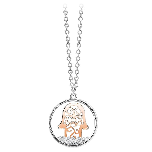 Collana Donna 2Jewels 251561 Acciaio Mano Fatima Bicolor Cristalli Mobili