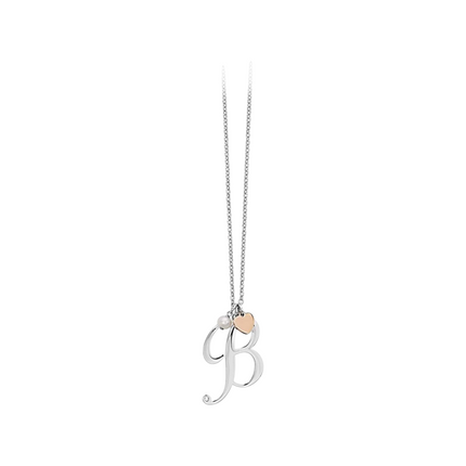 Collana Donna 2Jewels Acciaio Iniziale Personalizzata Perla Cuore Rosé 45cm 251619