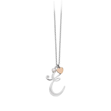 Collana Donna 2Jewels Acciaio Iniziale Personalizzata Perla Cuore Rosé 45cm 251619