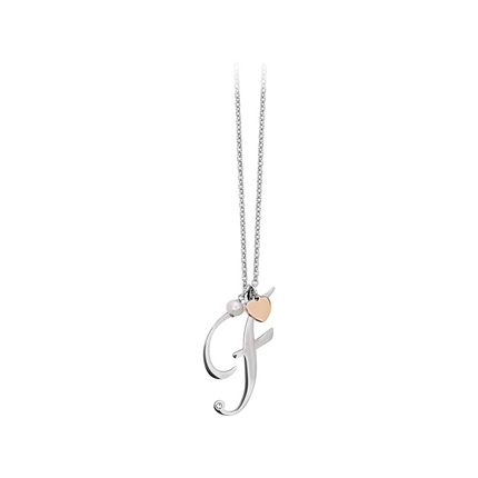 Collana Donna 2Jewels Acciaio Iniziale Personalizzata Perla Cuore Rosé 45cm 251619