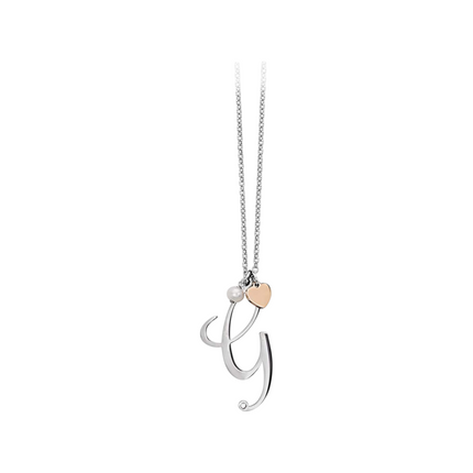 Collana Donna 2Jewels Acciaio Iniziale Personalizzata Perla Cuore Rosé 45cm 251619