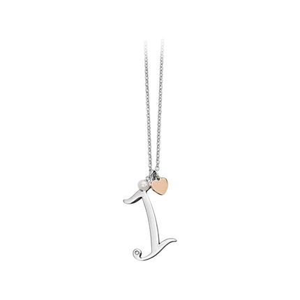 Collana Donna 2Jewels Acciaio Iniziale Personalizzata Perla Cuore Rosé 45cm 251619
