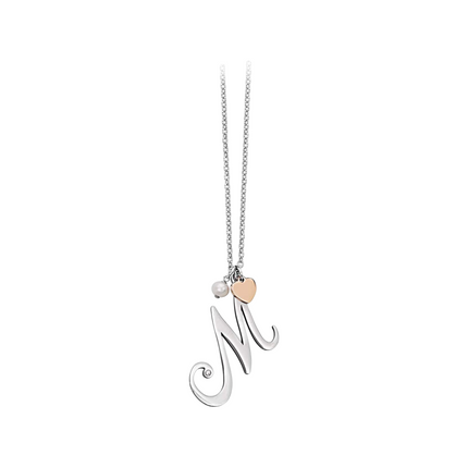 Collana Donna 2Jewels Acciaio Iniziale Personalizzata Perla Cuore Rosé 45cm 251619