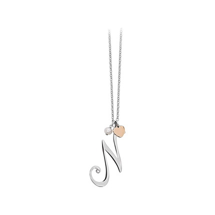 Collana Donna 2Jewels Acciaio Iniziale Personalizzata Perla Cuore Rosé 45cm 251619