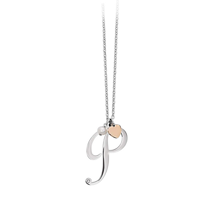 Collana Donna 2Jewels Acciaio Iniziale Personalizzata Perla Cuore Rosé 45cm 251619