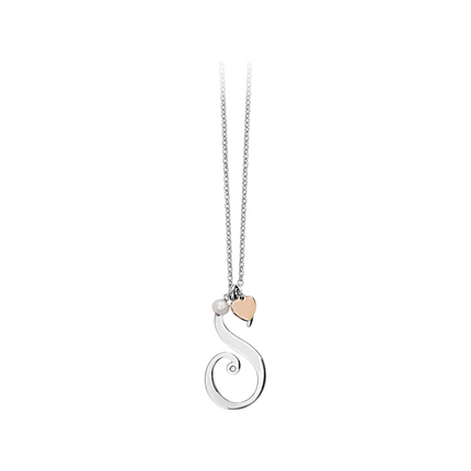 Collana Donna 2Jewels Acciaio Iniziale Personalizzata Perla Cuore Rosé 45cm 251619