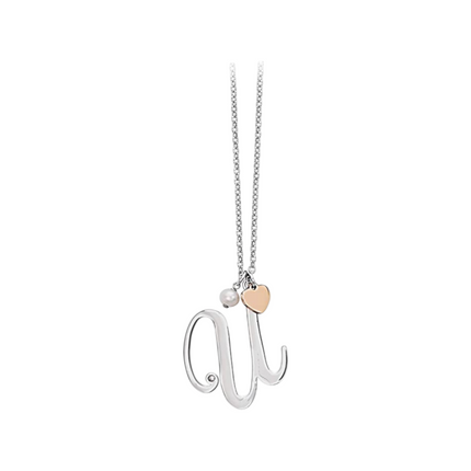 Collana Donna 2Jewels Acciaio Iniziale Personalizzata Perla Cuore Rosé 45cm 251619