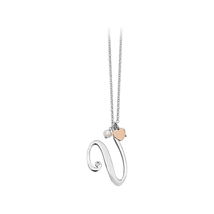 Collana Donna 2Jewels Acciaio Iniziale Personalizzata Perla Cuore Rosé 45cm 251619