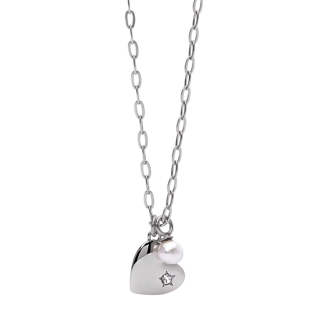Girocollo Donna 2Jewels 251820 Acciaio 316L Ciondolo Cuore Perla Romantico