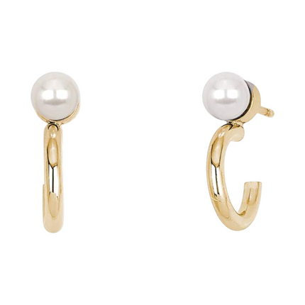 Orecchini Lobo Donna Acciaio Oro con Perla di Conchiglia 2Jewels 261291