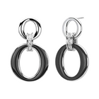 Orecchini Donna 2Jewels 261320 Acciaio Pendenti Bicolor Smalto Nero Cristalli