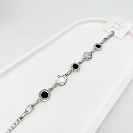 NUOVO Bracciale Donna Acciaio Cerchi Smaltati Cristalli Segni Zodiacali Incisi